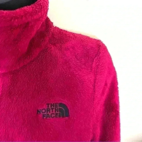 The North Face Women’s Magenta Fleece Full Zip Fuzzy Crop Neck Jacket Size M - Picture 3 of 14